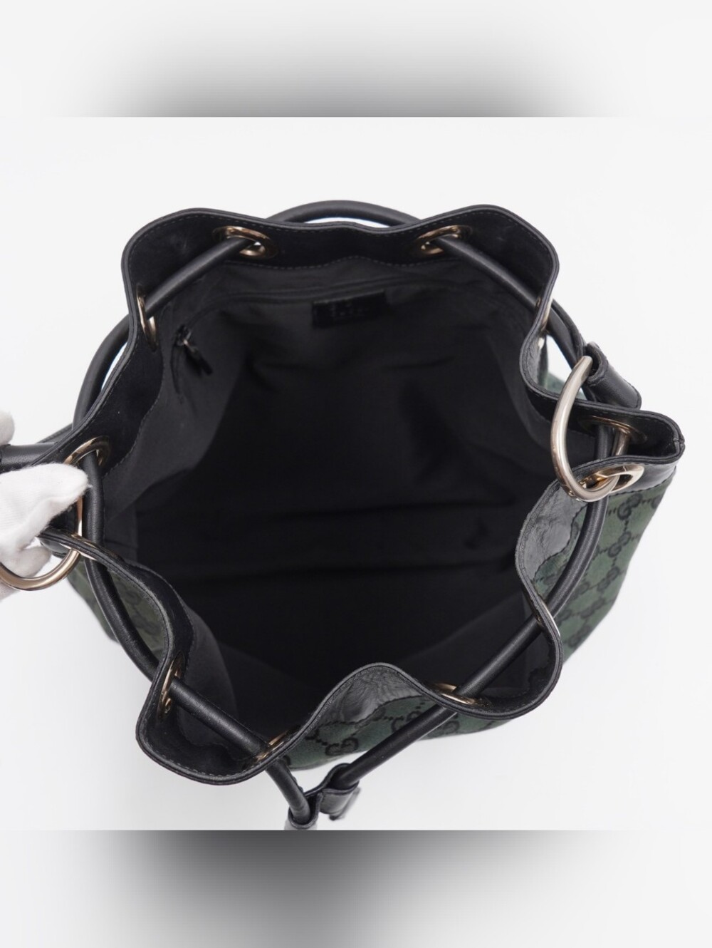CI34 ❤️ Gucci Monogram Drawstring Shoulder Bag - Picture 10 of 12
